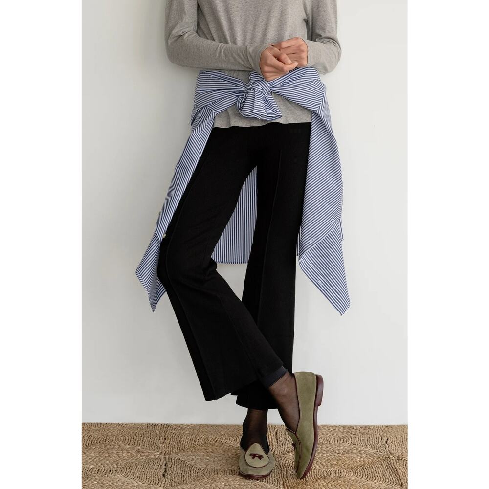 Donni. Ribbed Kick Flare Pant Black Size Small